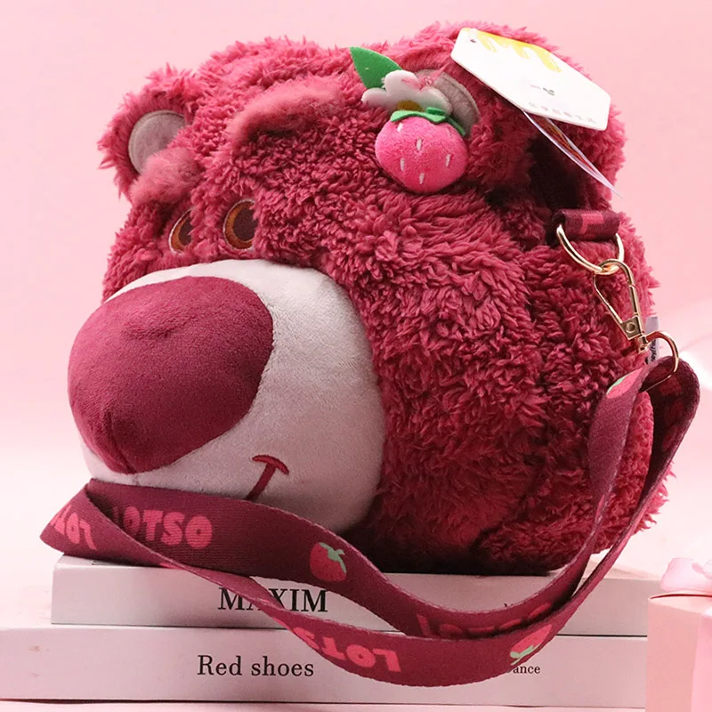 Фото Плюшевый рюкзак Kawaii Disney Lotso Bear Toy Story, новая милая мультяшная сумка через плечо, мягкая сумка-игрушка для девочек и женщин №5