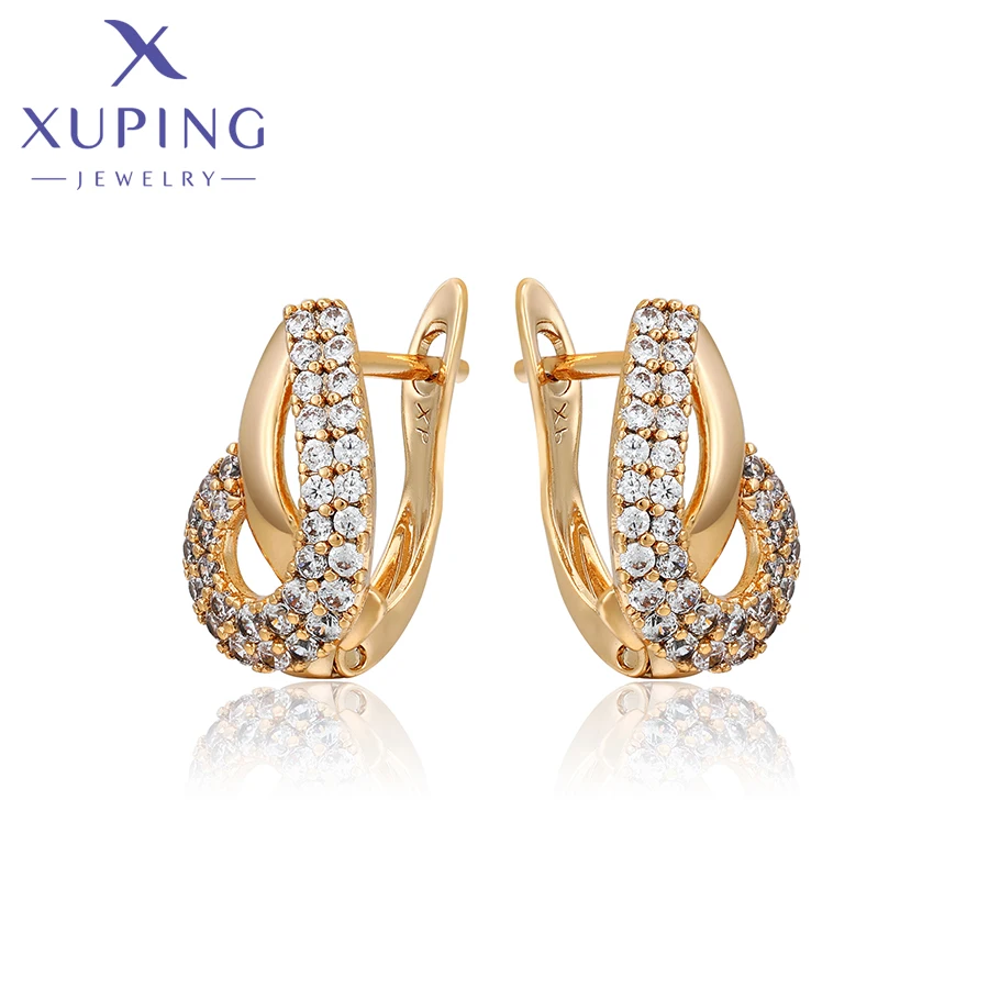 

Xuping Jewelry New Arrival Popular Trendy Gold Color Huggies Earring for Women Unique Girl Birthday Gifts X000010318