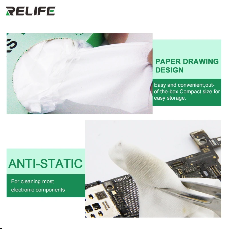 Relife RL-045 Anti-Static Cleanroom Wipers Paper Wipe Cloth for Mobile Phone Screen Cleaning Wiper Clean Tool |