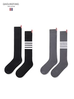 tb high tube socks college style four bar cotton female net red beauty leg socks knee high calf socks gift box