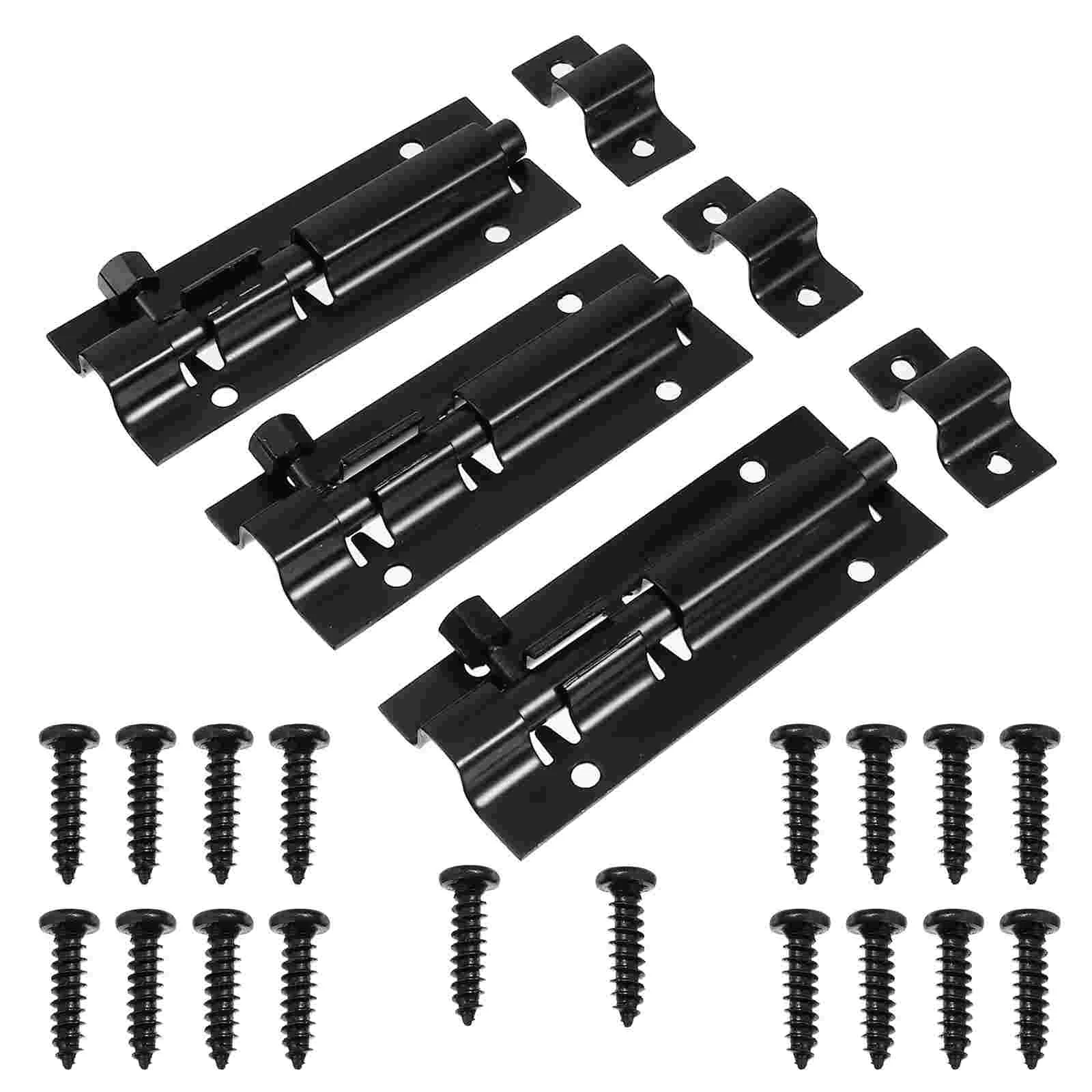 

3 Sets Door Lock Window Sliding Lock Stainless Steel Anti-rust Security Lock