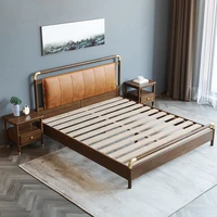 loveseat sofa modern minimalist walnut king bed 1 8m master bedroom wedding bed soft bed furniture