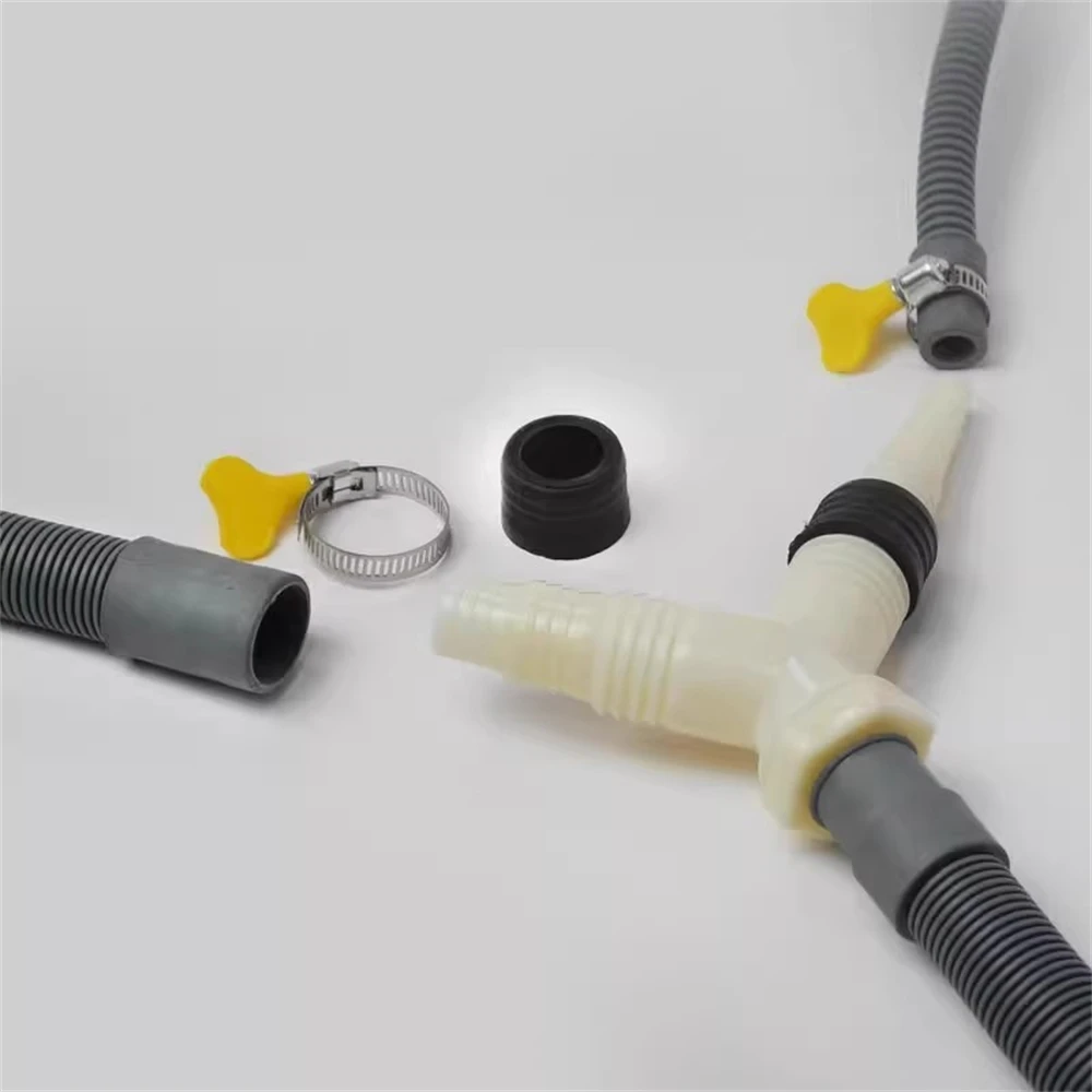 Двойная дренажная труба в одном, комплект для стирки и сушки, слив с тремя головками для стиральной машины, дренажная труба для сушильной машины, два