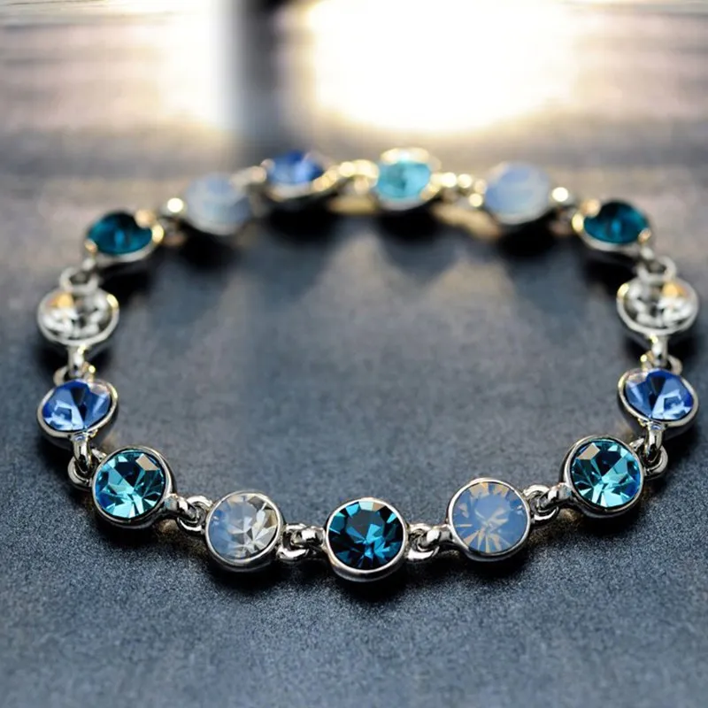 

Simple Charm Round Crystal Bracelets for Women Trendy Rhinestone Bracelet Fashion Colorful Crystal Bracelet Elegant Jewelry