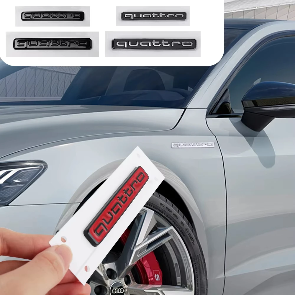 Фото Для Audi 1 шт. 3D ABS автомобильный значок Quattro эмблема задний багажник наклейки наклейка A3 A4 A5 A6 B7 Q7 B8 TT RS3 RS4 R8 A8 A7 Q5 Q3 C7 S3 B5 №3
