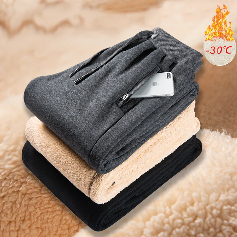 

8XL Plus 2023 New Men Winter Warm Thicken Fleece Sweatpants Cargo Pants Mens Joggers Outdoor Overalls Pants Cotton Trousers Male