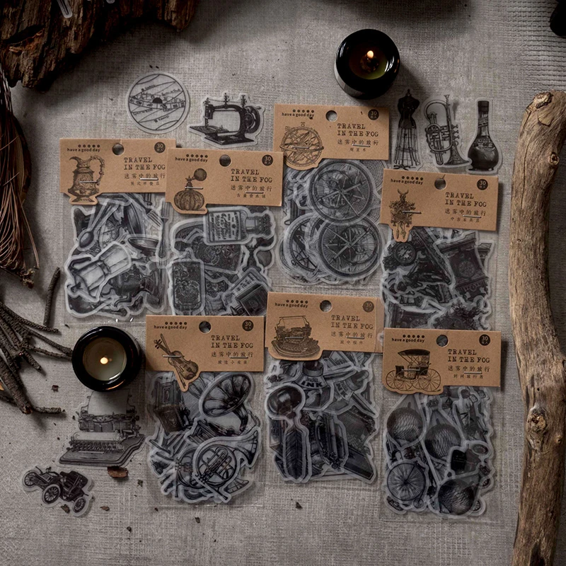 

Journamm 30pcs/pack Vintage Litmus Paper Stickers Kit for DIY Scrapbooking Art Collage Album Creative Stationery Craft Stickers