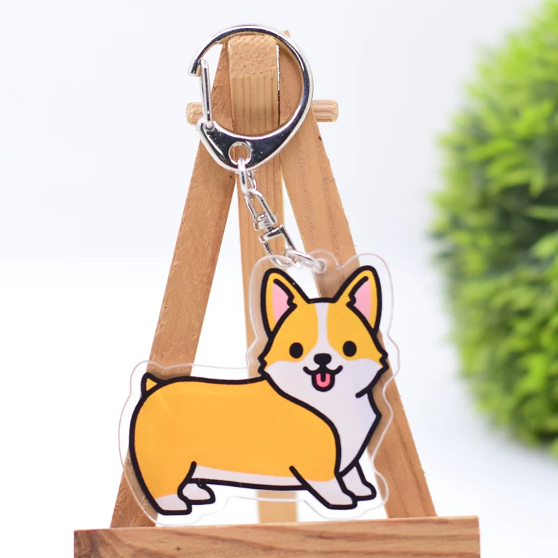 Брелок для ключей с милыми собаками брелки акриловыми мультяшными фигурками