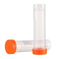 25pcsbag 50ml free standing centrifuge test tube plastic screw cap flat bottom centrifuge tube with scale