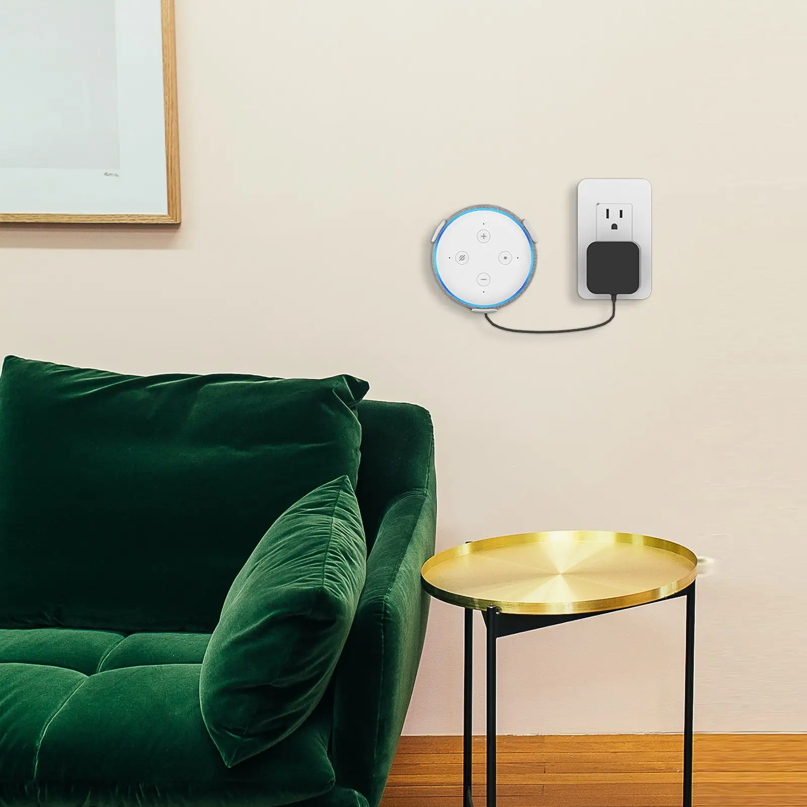 Настенный держатель для Echo Dot 3-го поколения со встроенным кабелем Экономия