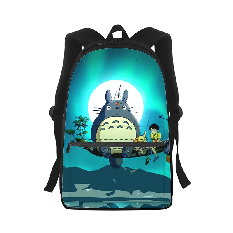 Tonari no Totoro Anime Men Women Backpack 3D Print Fashion Student School Bag Laptop Backpack Kids Travel Shoulder Bag