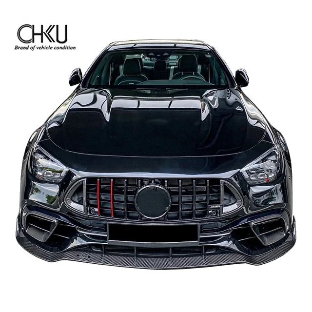 

For 2021 Mercedes Benz E-class front bumper spoiler w213 E63 dry carbon fiber front lip