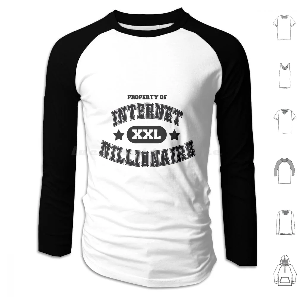 

Internet Nillionaire Hoodies Long Sleeve Internet Business Funny Custom Designer Unique Designs Cool All Over Black And
