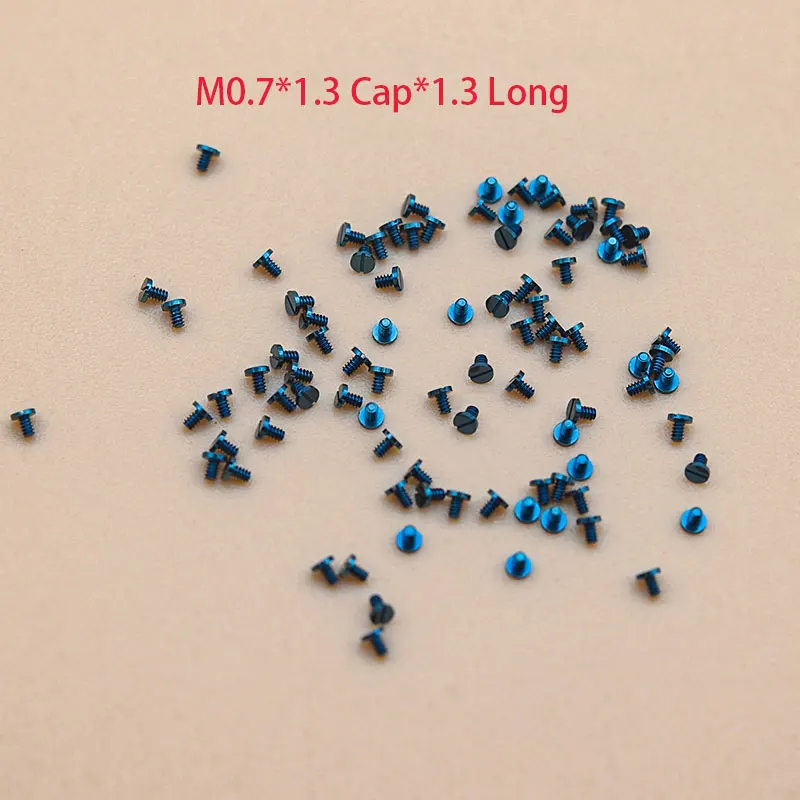 Blue Screw M0.7*1.3Cap*1.3 Long Mechanical Watch Movement Accessories Watches Repair Parts Watch Aftermarket Replacements