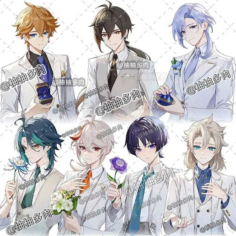 Одежда в западном стиле Game Impact Scaramouche Zhongli свадебная табличка настольное