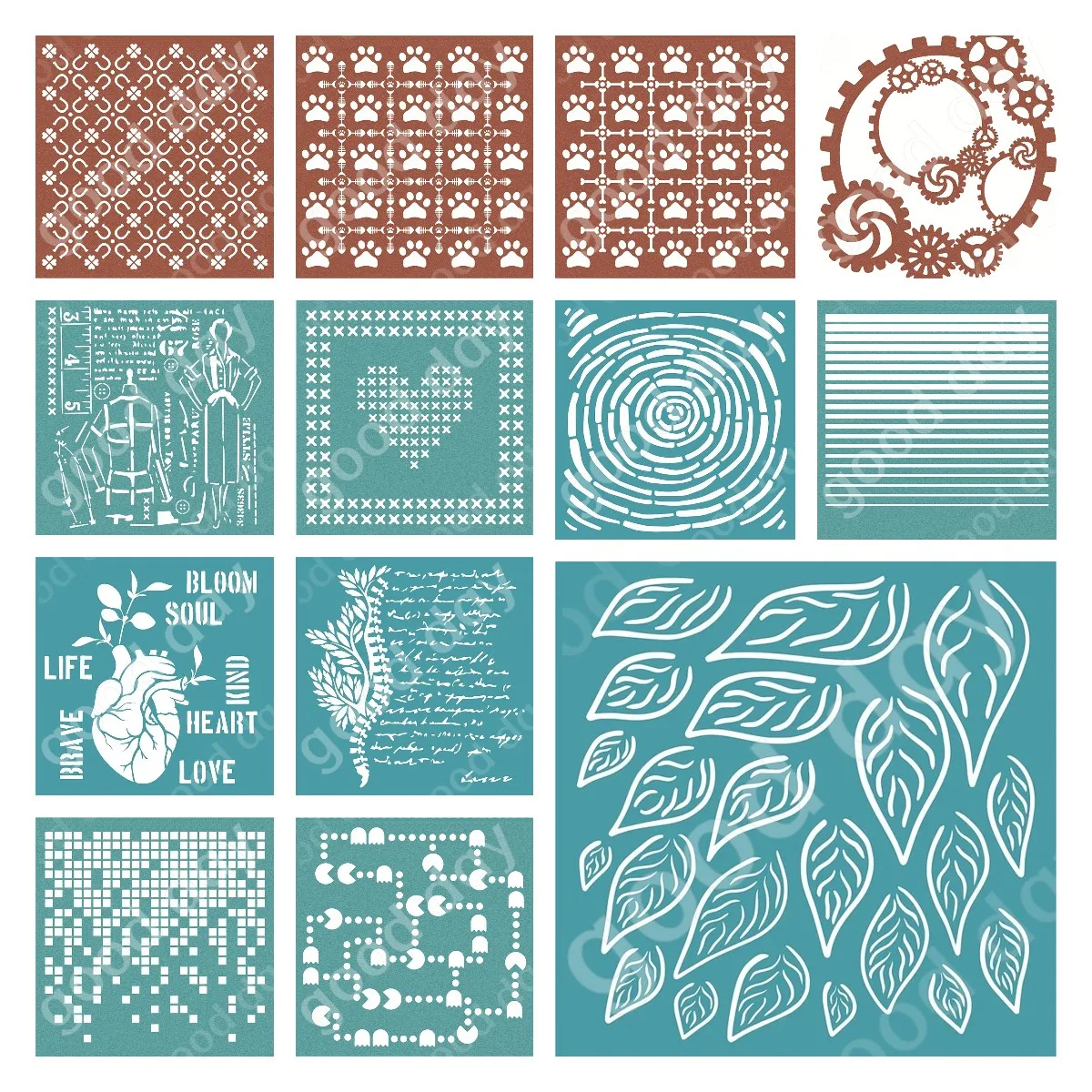 

2023 New Love and Leaves Steampunk Layered Production Stencil Scrapbook Diary Decoration Embossing Template Diy Card Handmade