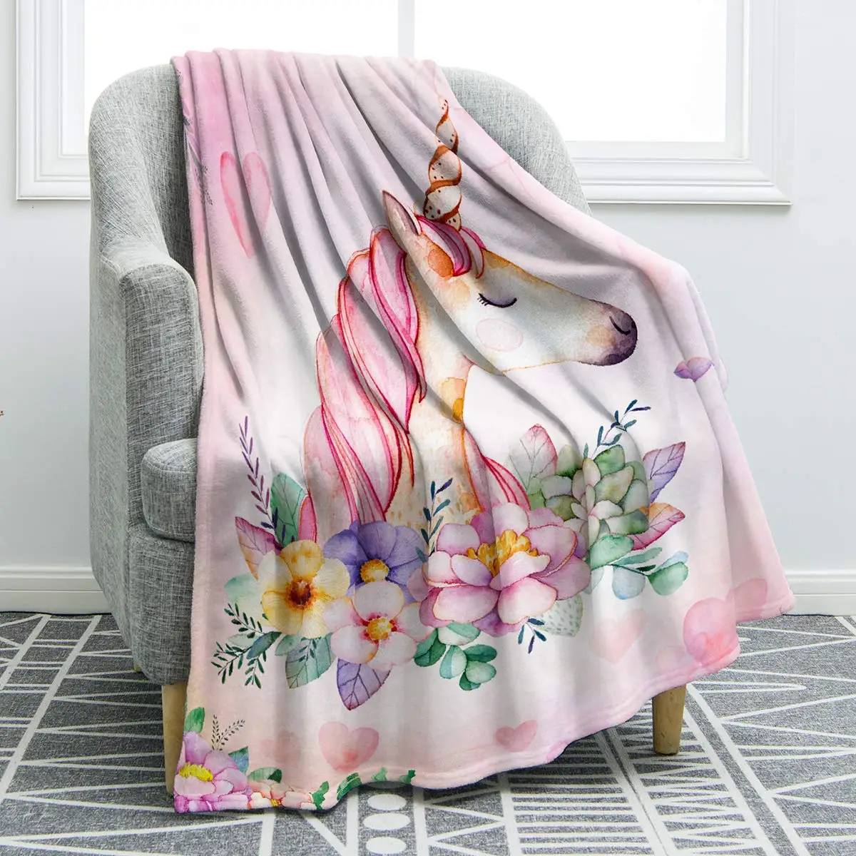 

Unicorn Blanket Gifts for Girls Mom Print Bedroom Sofa Birthday Christmas Mothers' Day Soft Cozy Lightweight Plush Throw Blanket