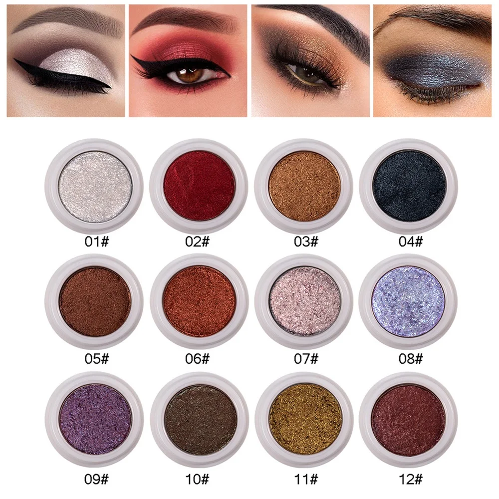 

Monochrome Eye Shadow Make Up Soft Glitter Shimmering Colors Eye Shadow Metallic Waterproof And Long Lasting Eye Cosmetics Tools