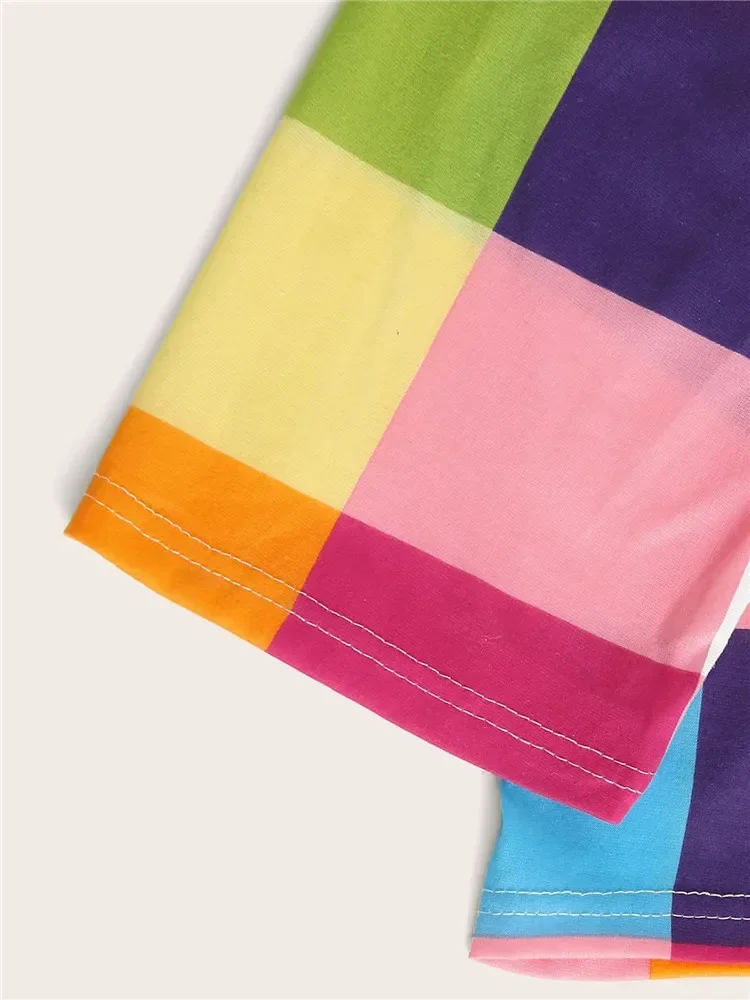 Пижамный комплект женский из 2 предметов мягкая клетчатая пижама с принтом