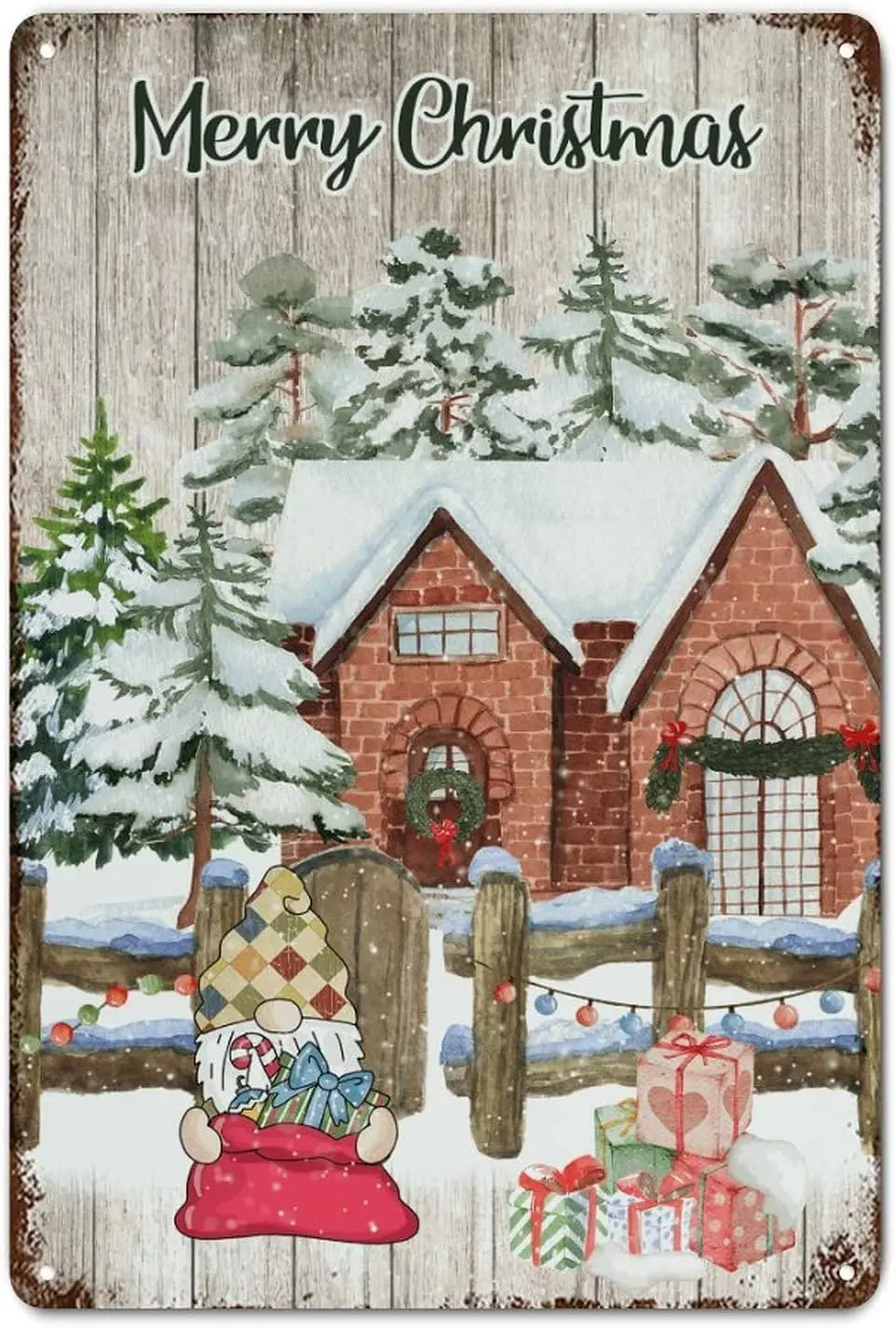 

Металлическая надпись "Merry Christmas", "Снежный фермерский Гном", грузовик, рустикальные металлические знаки, Рождественский настенный Декор для дома, кухни, двери