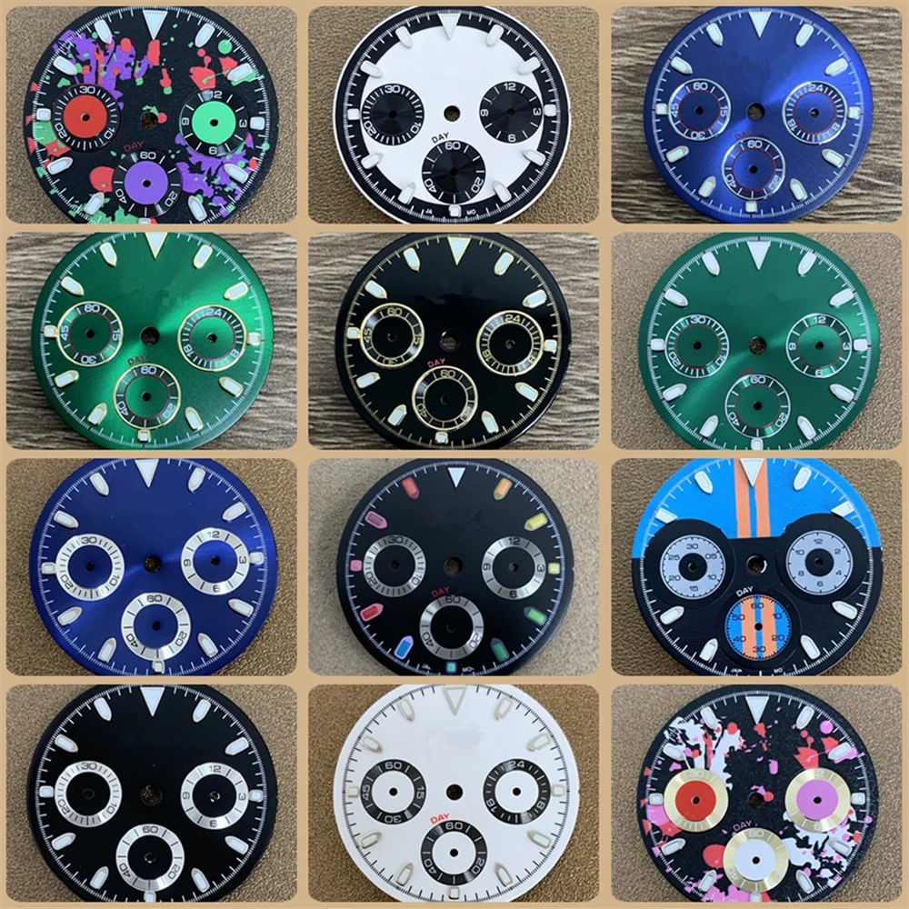 

Совместим с кварцевым механизмом VK63, 6 контактов, циферблат с циферблатом, аксессуары для часов, запчасти для часов, набор S, ремонт часов, цвет 29,5 мм