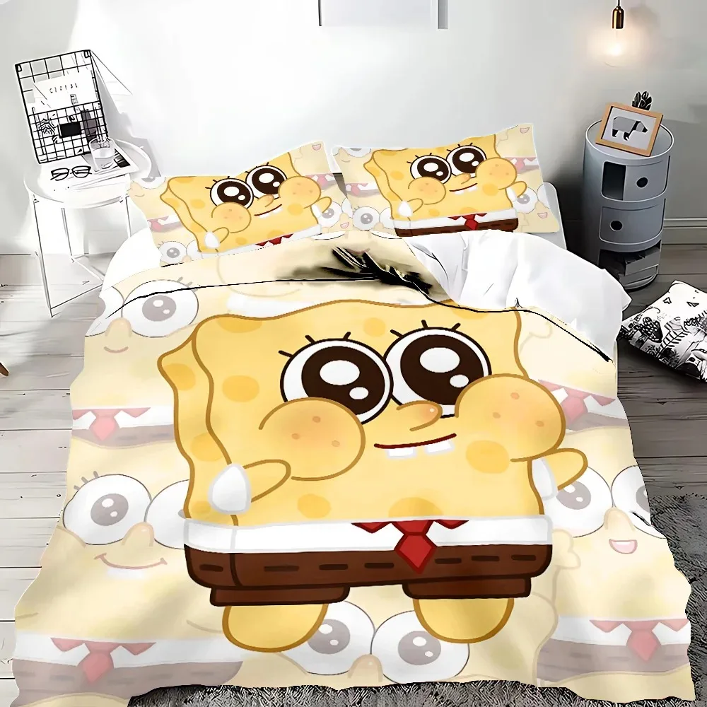 

Комплект постельного белья Potdemiel Губка Боб 3D печать полиэстер/хлопок