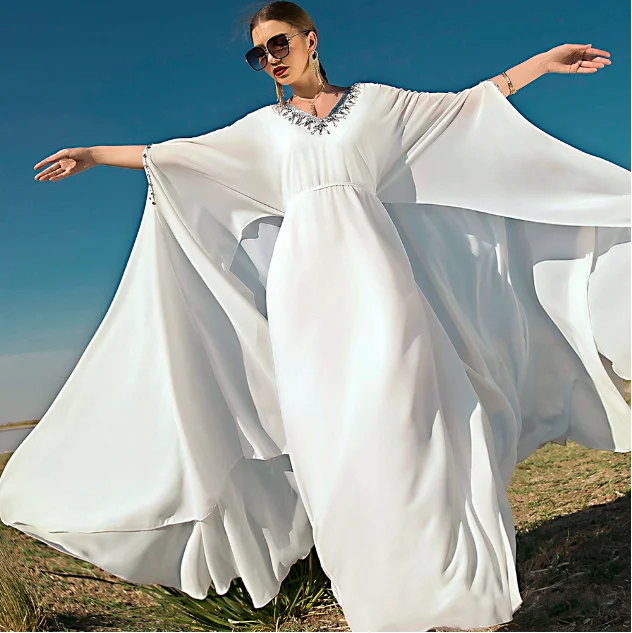 Ramadan White Kaftan Dubai Abaya Turkey Islam Muslim Long Dress Abayas For Women Robe Femme Musulmane Caftan Marocain De Soiree