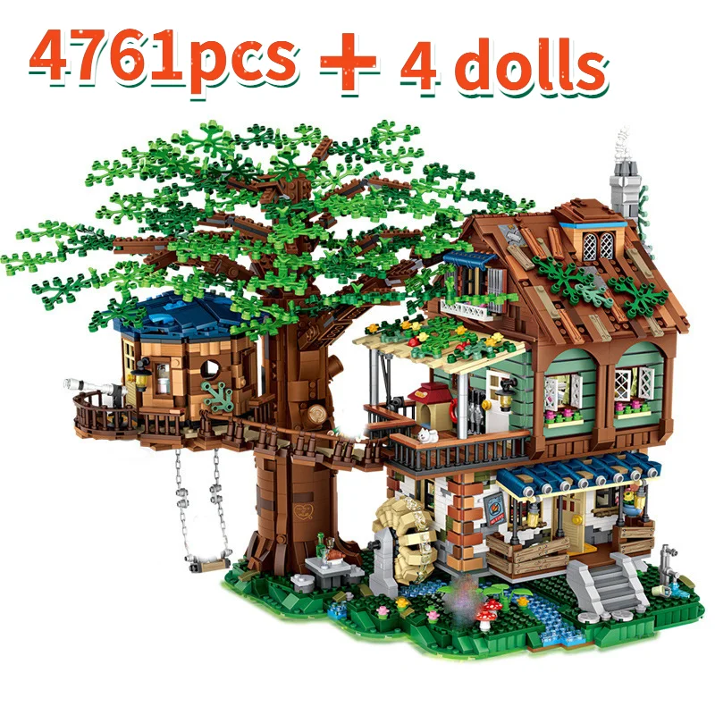 

LOZ 1033 Architecture Forest Tree House Cabin Waterwheel Swing River Leaves Mini Blocks Bricks Building DIY Toy for Children