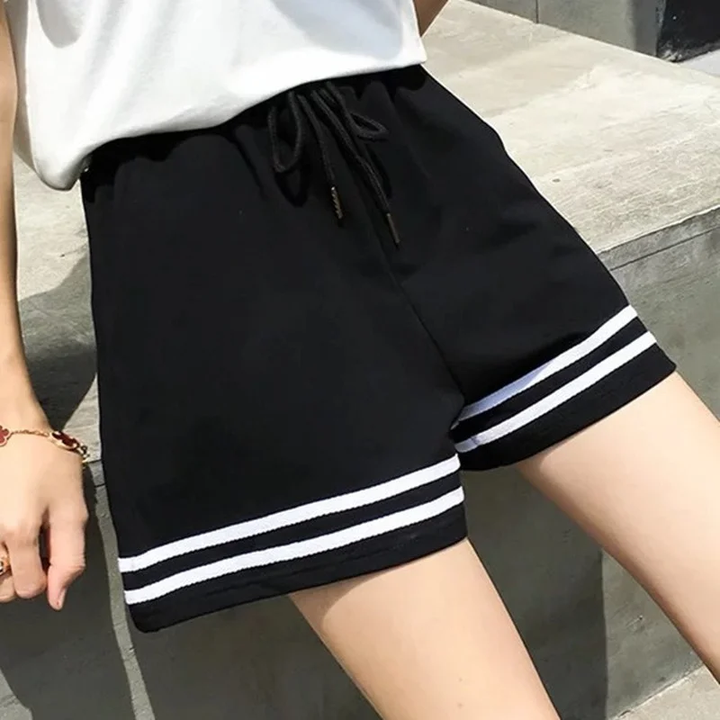 

Fashion Women's Shorts Retro Korean Design Loose Plus Size 3XL Fat Wide Leg Sports Running Fitness Sweat Snack Shorts for Women
