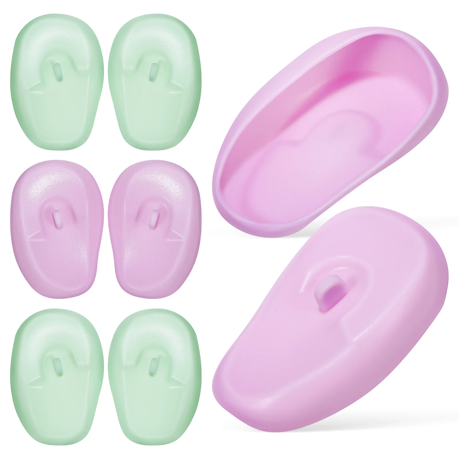 

4 Pairs Hairdressing Ear Covers Protectors Cuffs High Temperature Resistance For Dryer Silica Gel Dye Coloring Tools