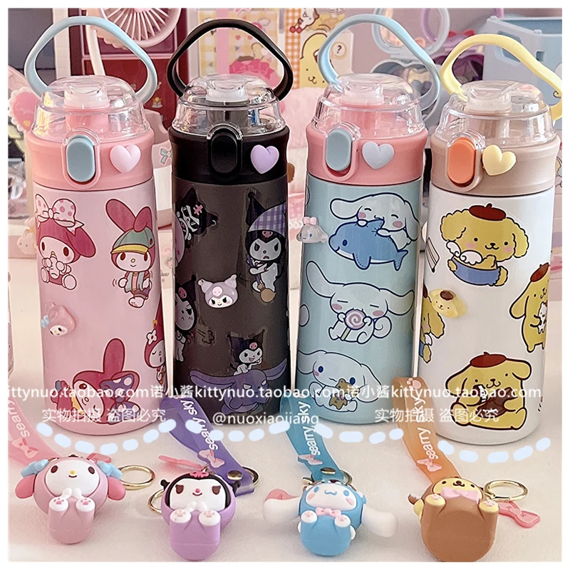 Розовый Sanrioed Kawaii мультяшный стикер соломенная бомба крышка термос чашка My Melody