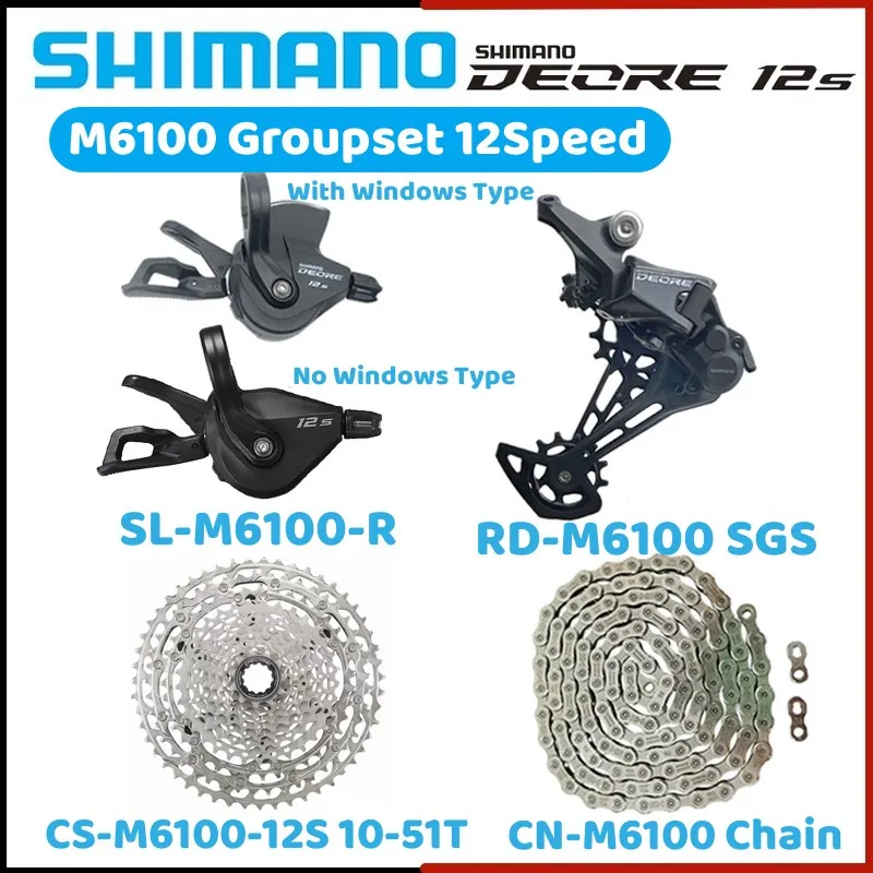 

SHIMANO Deore M6100 1X12 Speed Derailleurs Groupset 12 Speed Shift Lever CN M6100 Chain Flywheel RD Cassette 12S 12V 51T