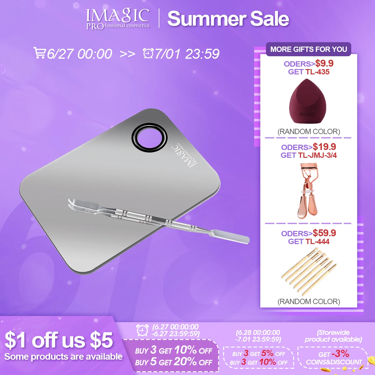 

IMAGIC StainlessMakeup Mixer Nail Art Polish Mixing Plate DIY Mixing Cream Nail Stamping Manicure Pigments Cosmetic Tool