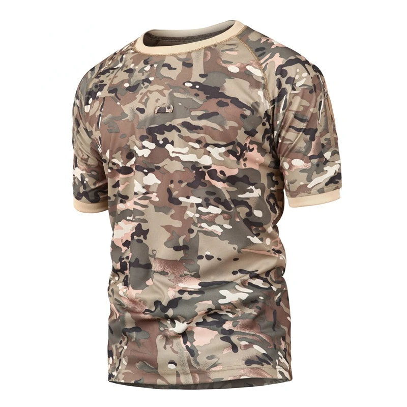 

2023 Tactical T-Shirts Men Sport Outdoor Military Tee Short Sleeve Shirt Hiking Hunting Army Combat Men Clothing Breathable