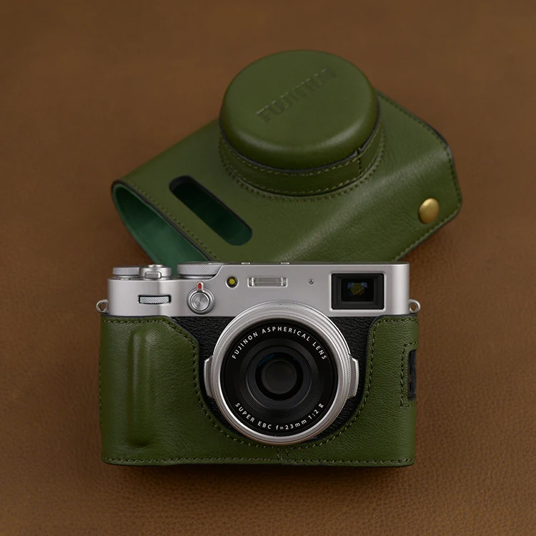 Чехол для камеры FUJIFILM X100V Fujinon ручной работы из натуральной кожи с полной защитой
