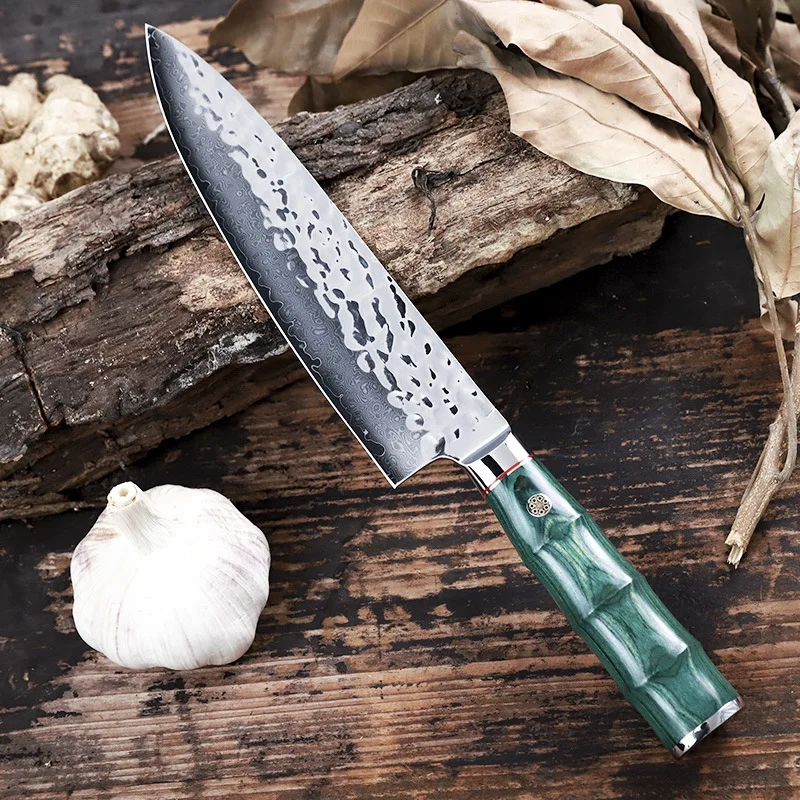 

67 layer Damascus steel kitchen knife Western food kitchen sharp chef knife Western chef knife Western kitchen knife Beef knife