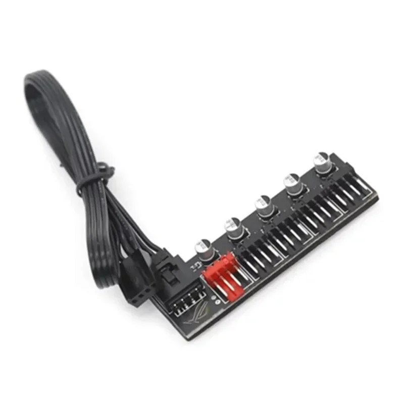 

5 Port PC Fan Hub Splitter Speed Controller Adapter for 4 Pin PWM Cooler Cooling Fan Computer Cables Connectors Accessories