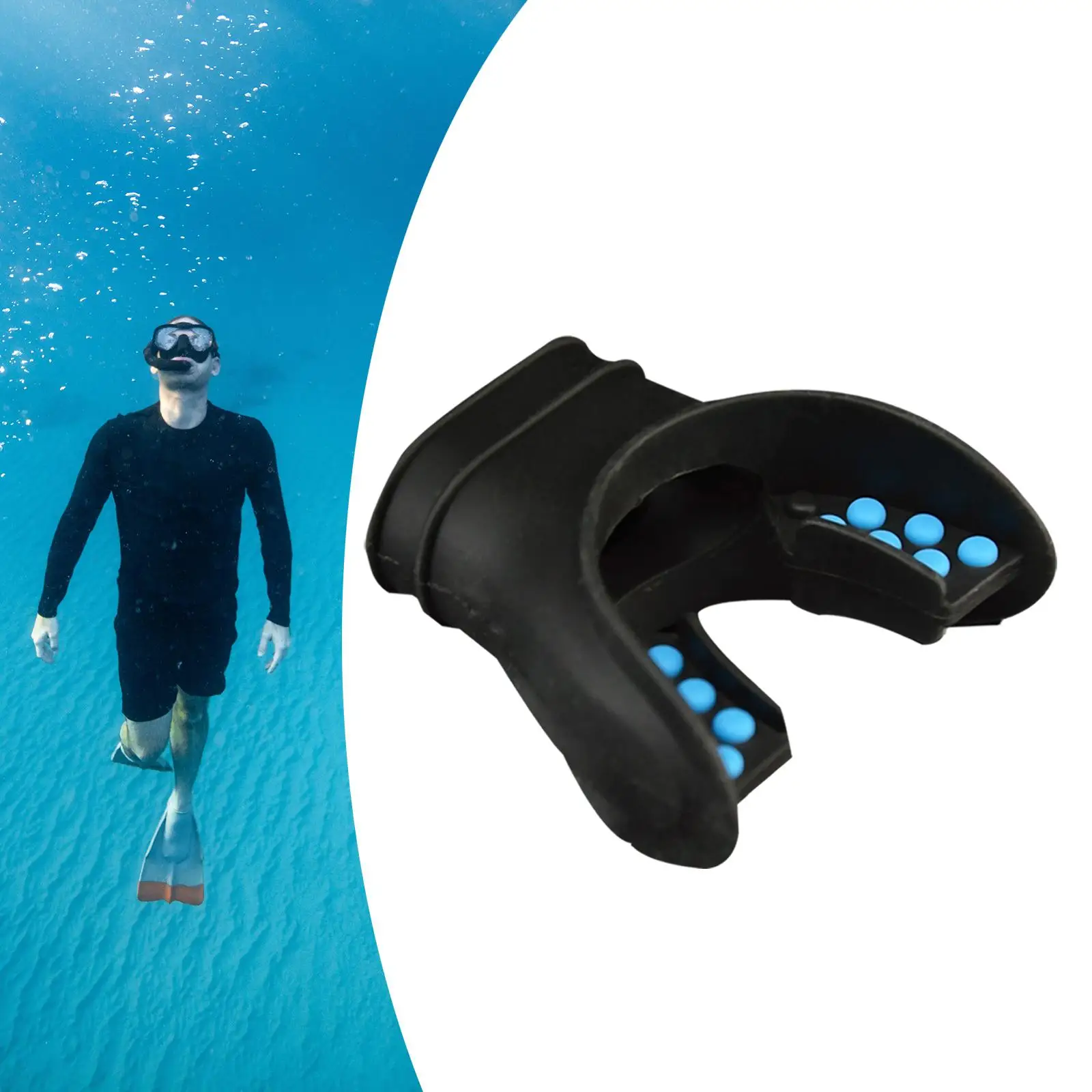 

Adult Silicone Mouthpiece with Color Tab Replacement Mouth Piece Comfort Fit for Scuba Dive Regulator Octopus Snorkel Black