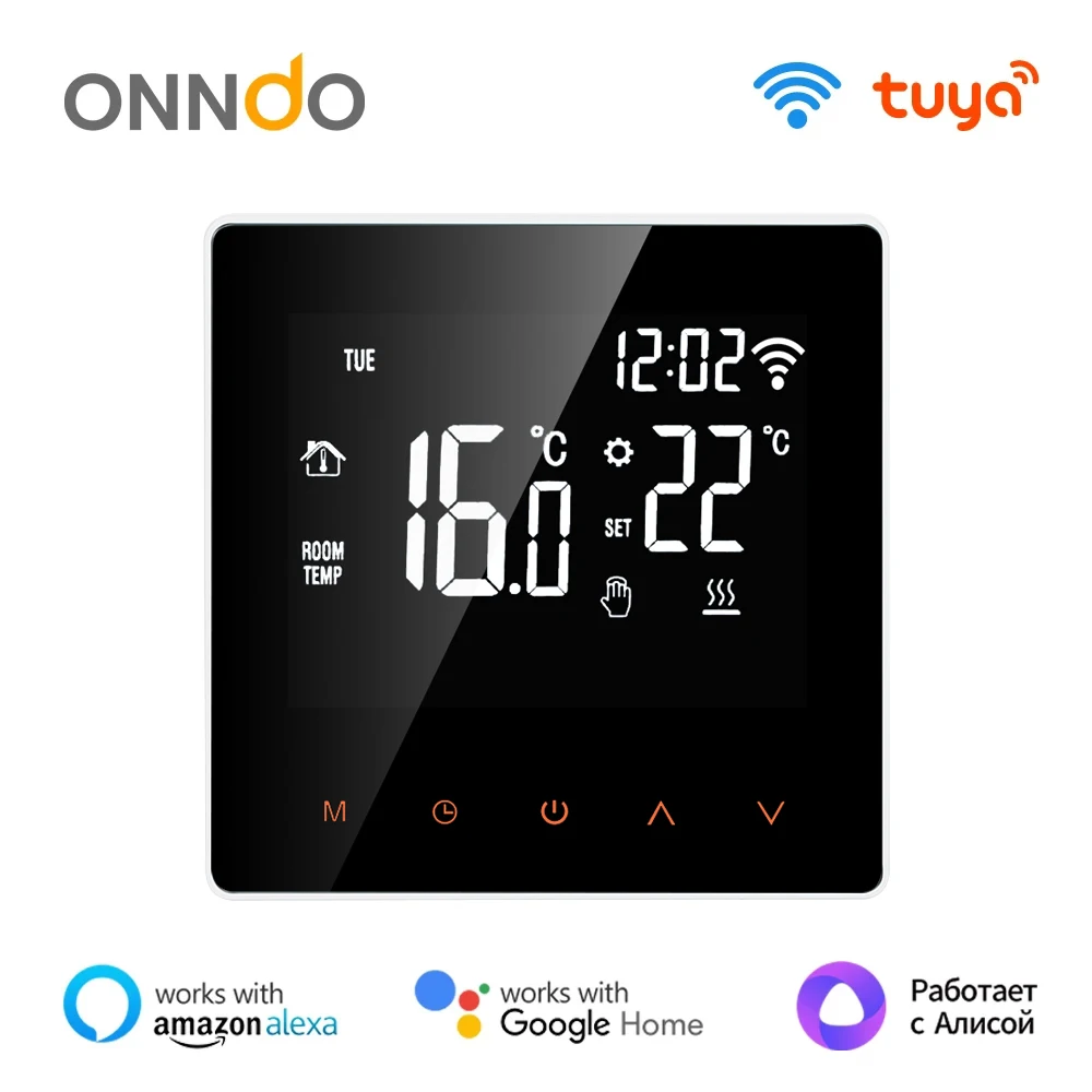 Умный термостат Tuya с Wi-Fi, электрический нагреватель пола, для водонагревателя/газового бойлера, дистанционное управление температурой, работает с Google Home,Alice