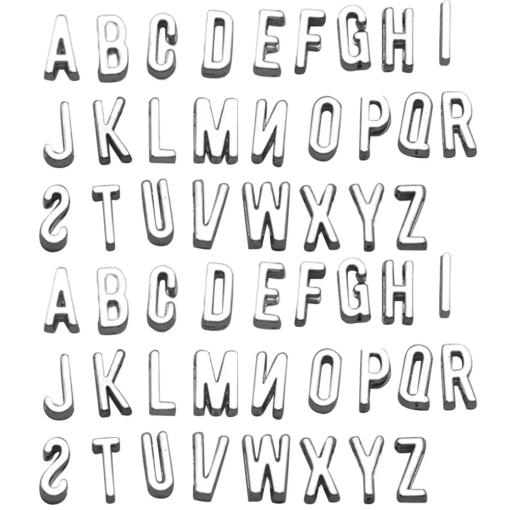 

52 шт. перфорированные буквы аксессуары «сделай сам» Подвески Браслеты Брелки цепочки ожерелье Подвески Алфавит изготовление металла