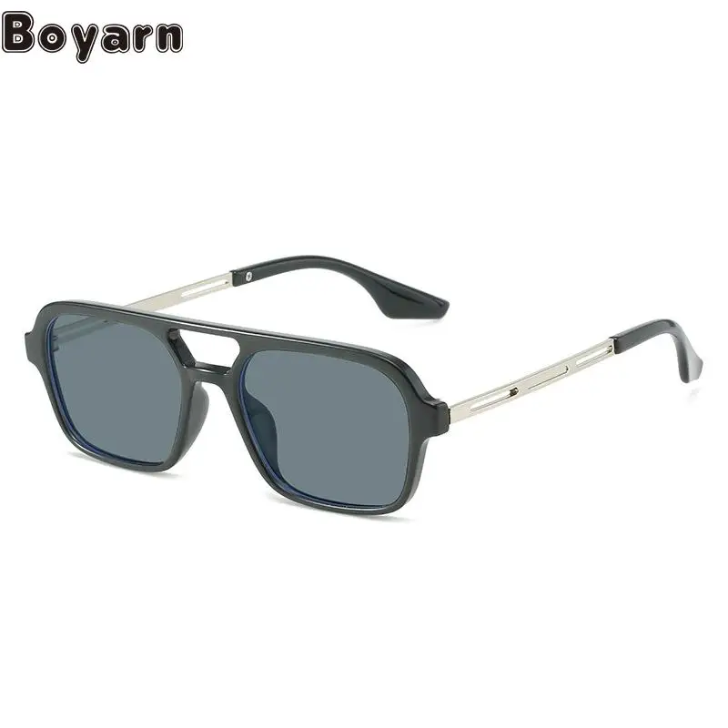 

Boyarn 2022 New Korean Square Sunglasses Pilot Double Beam Sunglasses Personality Ins Net Red Same Sunglasses