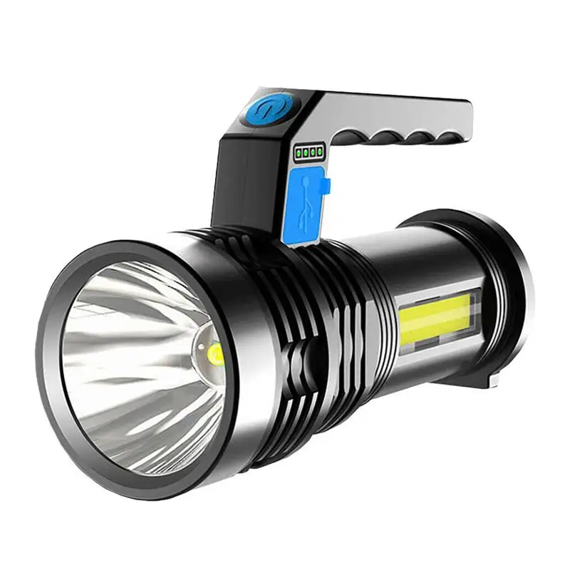 

LED Flashlight COB Side Light Long-Range Rechargeable Torch Waterproof Portable Camping Lantern 4 Brightness Levels