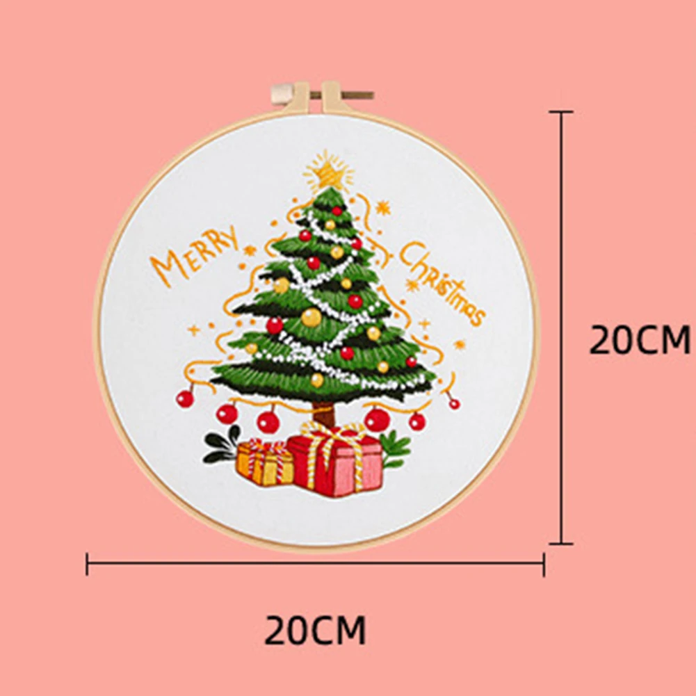 Штампованные наборы для вышивки включают тканевые обручи нитки Рождественский