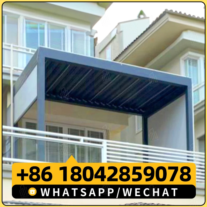 Наружные беседки алюминиевая биоклиматическая непромокаемая крыша с жалюзи