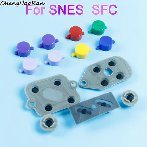 1 компл. Для проводящих резиновых кнопок SNES A B D-Pad + пластиковые кнопки A B Y X для сменных аксессуаров SFC