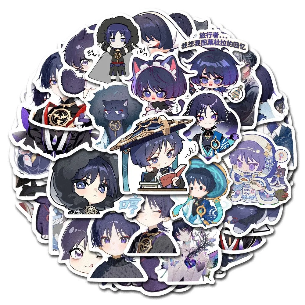 55 штук Sunsyea Genshin Impact Merch стикеры для персонажей шарики путешествий