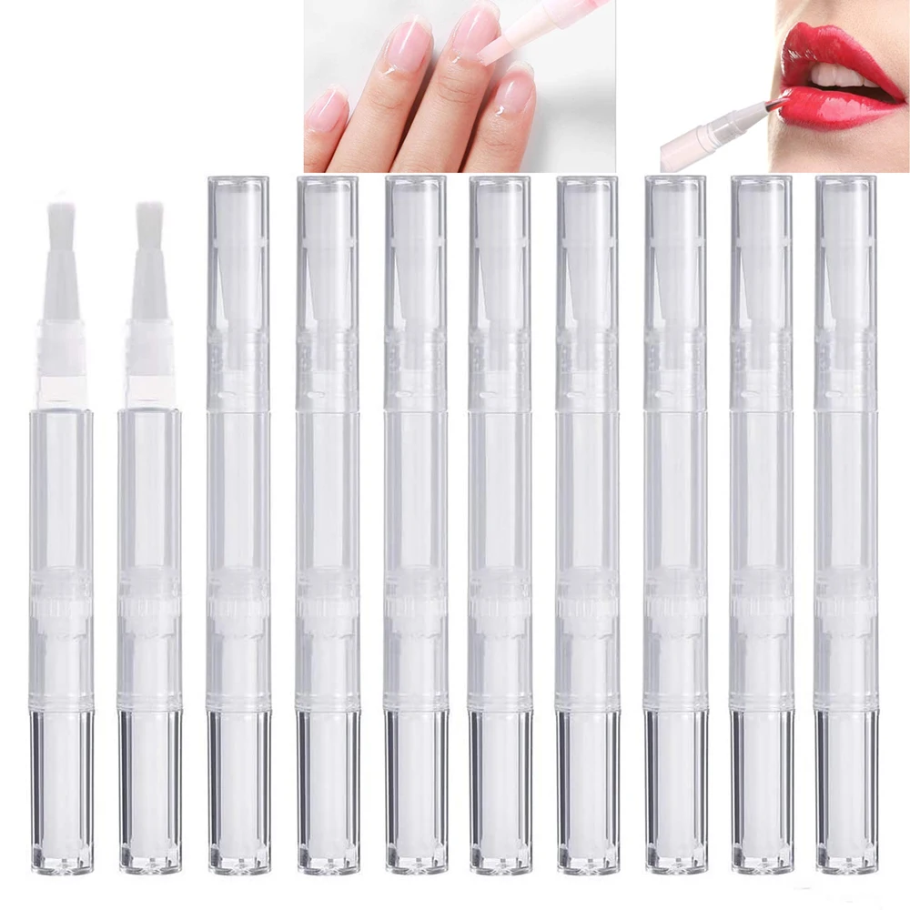

Transparent Twist Pens Empty Nail Oil Pen with Brush Tip Cosmetic Lip Gloss Container Applicators Eyelash Growth Liquid Tube