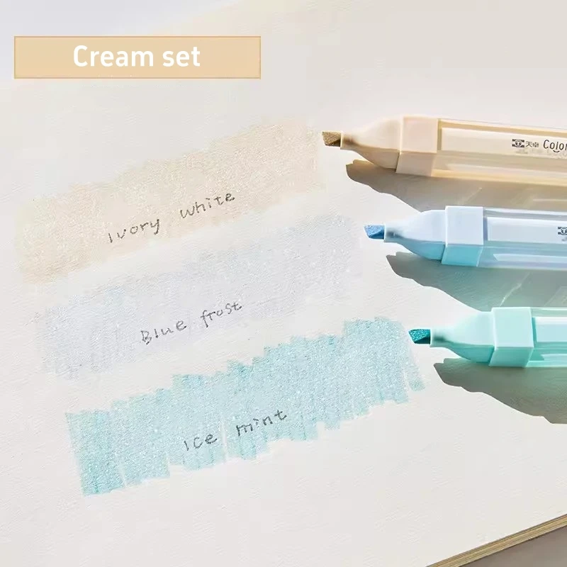 

Набор ручек-хайлайтеров, набор из 3 блестящих художественных маркеров для рисования, рисования, школы, A7660