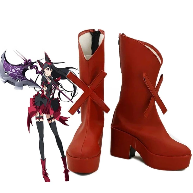 Аниме ворота Рори ртути Косплей вечеринки обувь на плоской подошве красные