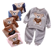 autumn winter flannel pajamas newborn clothes baby boy clothes set for girls clothing toddler plush suit casual kids homewear
